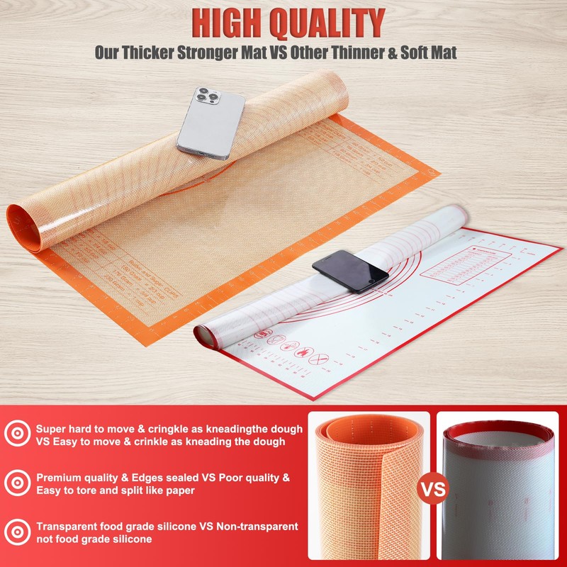 Silicone Pastry Mat 36x24 Inch Nonstick Baking Mats Extra Large