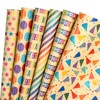 RUSPEPA Kraft Wrapping Paper Sheets - Happy Birthday Design -