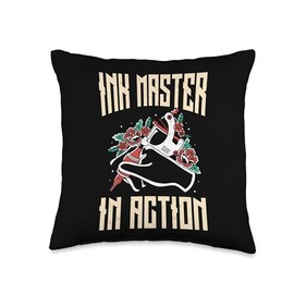 Tattoo Artist Job Designs Tattoo Studio Funny Artists Ink Master Apparel Tattoo Pen Machine Throw Pillow, 16x16, Multicolor