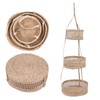 Hanging Fruit Basket Rattan 3 Tiers Multifunctional Foldable Elegant Style