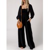 Dokotoo Womens Plus Size Black Jumpsuits for Women Overalls Loose