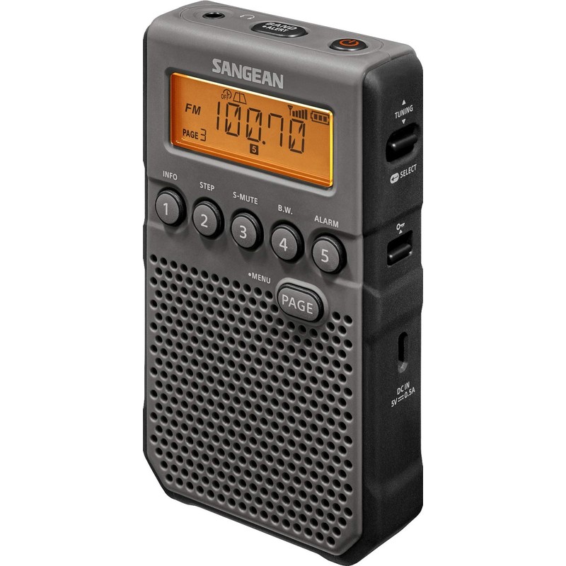 Sangean DT-800BK AM/FM/NOAA Weather Alert Pocket Radio, Black
