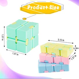 Infinity Cube Toy 4 Pack Puzzle Cube Toy for Kids Adult Stress Anxiety Relief Magic Puzzle Flip Toy for ADHD Finger Cube Preschool Toy and Office Desk Gadget Gift for Time