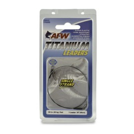 AFW - A prueba de dientes de titanio, líderes de pesca de una sola hebra, 50 libras, 18 pulgadas, aparejo con mini grúa giratoria de acero inoxidable y cierre cruzado, sin torceduras, protección superior para peces dentados, negro