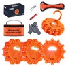 Markstor 4-Pack-Parts LED Road Flare Car Emergency Kit,Magnetic Base &