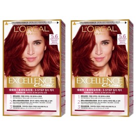 L'Oréal Paris Excellence Cream Easy gray hair dye with comb cap, No. 5.6 Red Light Brown, 2 pcs / 로레알파리 엑셀랑스 크림 빗캡으로 간편한 새치염색 염모제, 5.6호 레드라이트브라운, 2개