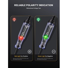 Test Light Automotive, 6V-12V-24V Circuit Tester with Dual Color Polarity Indicator Light for Continuity Voltage Fuse Tester, Car Electrical Test Pen with Stainless Probe for Sedan, SUV, RV, Truck