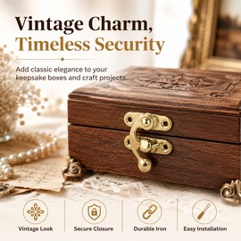 10-Piece Vintage Metal Latch Clasp Set with Screws – Antique-Style Iron Hardware for Wooden Boxes, Jewelry Cases, Bags & DIY Crafts