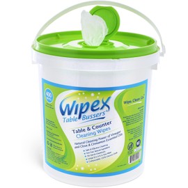 Wipex Table Bussers - Natural Cleaning Wipes | Table Cleaning Quick Cleaner & Counter Wipes | Made with Vinegar, Propolis, Clove and Cinnamon Oil, 400 Natural Surface Wipes