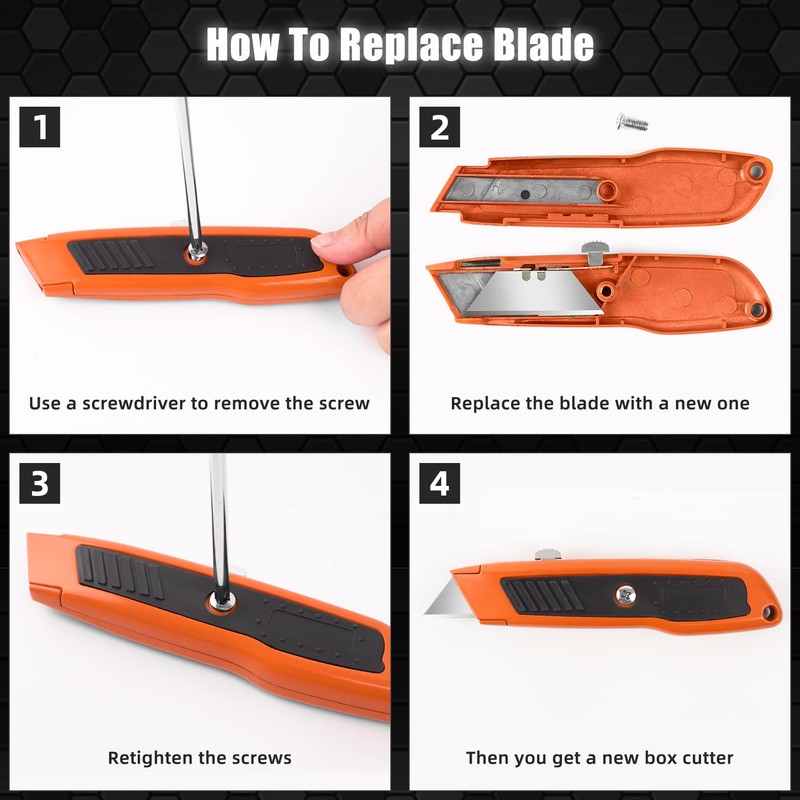 DIYSELF 2 Pack Utility Knife, Heavy Duty Box Cutter Retractable