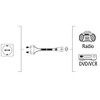 Hama Euro power cable 2-pin 1.4m, straight (Euro plug on