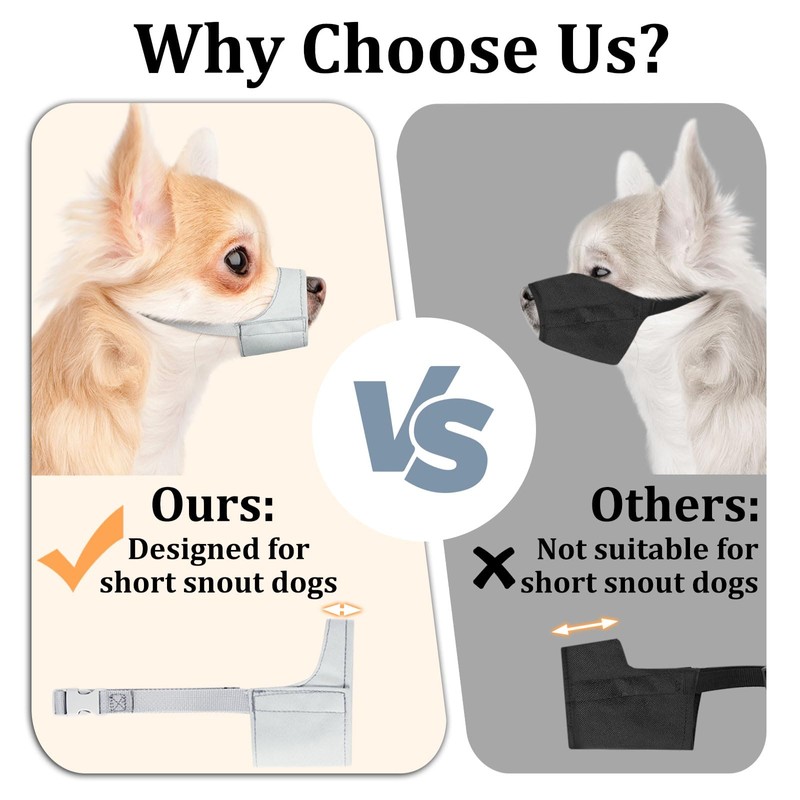 Mayerzon Short Snout Dog Muzzle, Small Muzzle for Chihuahua Shih