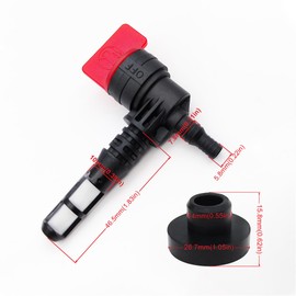 Strongthium 192980GS 90 Degree Fuel Shut Off Valve Fuel Tank Grommet Bushing for Briggs and Stratton 208961 Kohler Engine Generator Pressure Washer