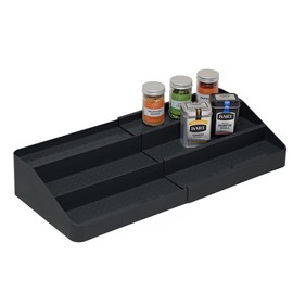 simplywire – Expandable 3 Tier Spice Rack – Kitchen Cupboard Organizer – Black