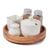 9 Inch Acacia Wood Lazy Susan Organizer for Cabinet, Lazy