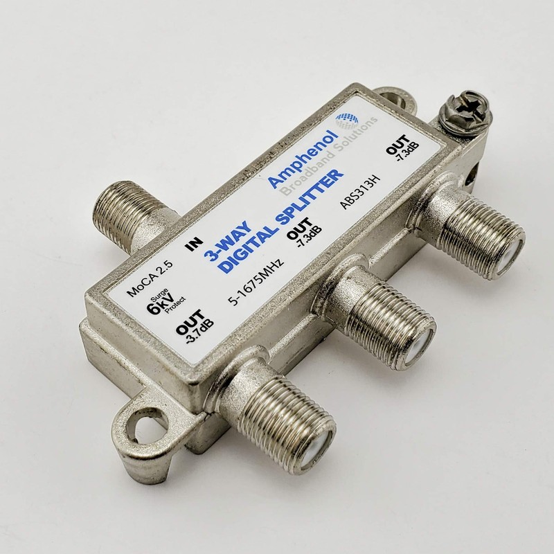 Amphenol 3-Way Digital Coaxial Splitter MoCA 2.5 ABS313H