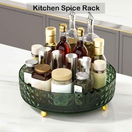 Lazy Susan Drehteller, drehbarer Aufbewahrungs-Organizer, drehbarer Gewürzregal, Kühlschrank Pefuseme Aufbewahrungs-Organizer für Küche, Arbeitsplatte, Esstisch, Speisekammerschrank