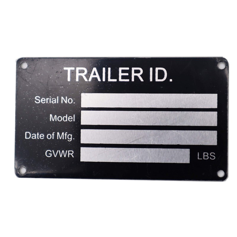 Blank Trailer VIN ID Plate Data TAG Serial Model Number