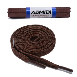 AOMIDI Flat Shoelaces Wide Shoes Lace (2 Pairs) - Wide Shoelaces - Flat Shoe Laces for Sneakers and Shoes (102 cm, Brown)