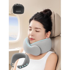 Neck Pillow, Upgraded, Compact, 4 Sizes to Choose from for Comfort, With Buttons on the Neck, Extremely Comfortable Texture, 14.8 oz (398 g), Low Rise, Sleeping Pillow, Airplane, Neck Pillow, Portable