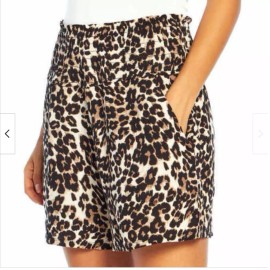 THREE DOTS PRINTED PULL ON SHORT POCKETS CUTE (LEOPARD,SMALL