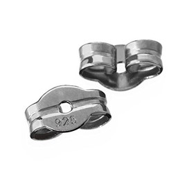 NKlaus 1 Pair of 925 Sterling Silver 5.5 mm Counter Stud Earrings for Silver Stud Earrings Pousette Ear Nut Butterfly Clasp Hole: 0.75 mm 1999, Sterling Silver