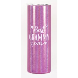 Best Grammy Ever Tumbler | Vacuum Stainless Steel Travel Mug with Straw in Pink