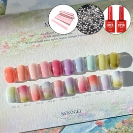 Nekozel Neko Monet syrup gel 10-piece set + 2 top gels / 네코 모네 시럽젤 10종세트+탑젤 2개