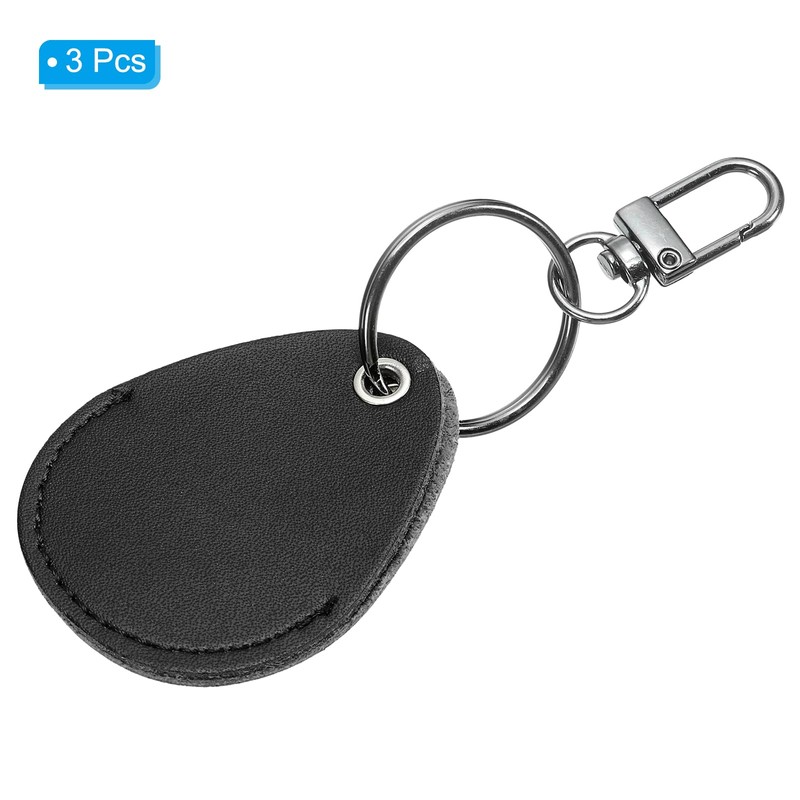 PATIKIL Leather Key Fobs, 3 Pack, Black