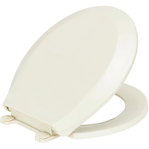 Slow Close Beveled Plastic Toilet Seat By PREMIUS, Standard Round,