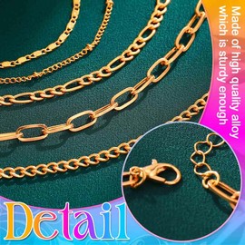 Asooll Layered Stackable Bracelet Chains Set Gold Dainty Bangle Hand Accessories for Women (5 pcs) (SET A, free size)