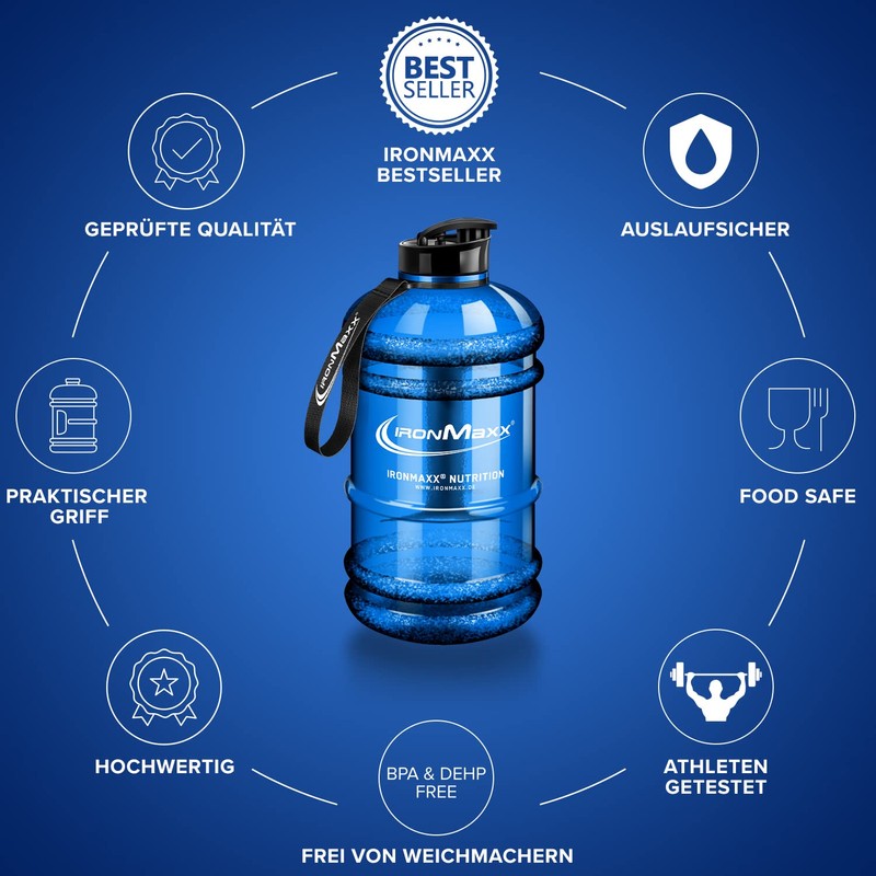 IronMaxx Water Gallon Blue 2200 ml