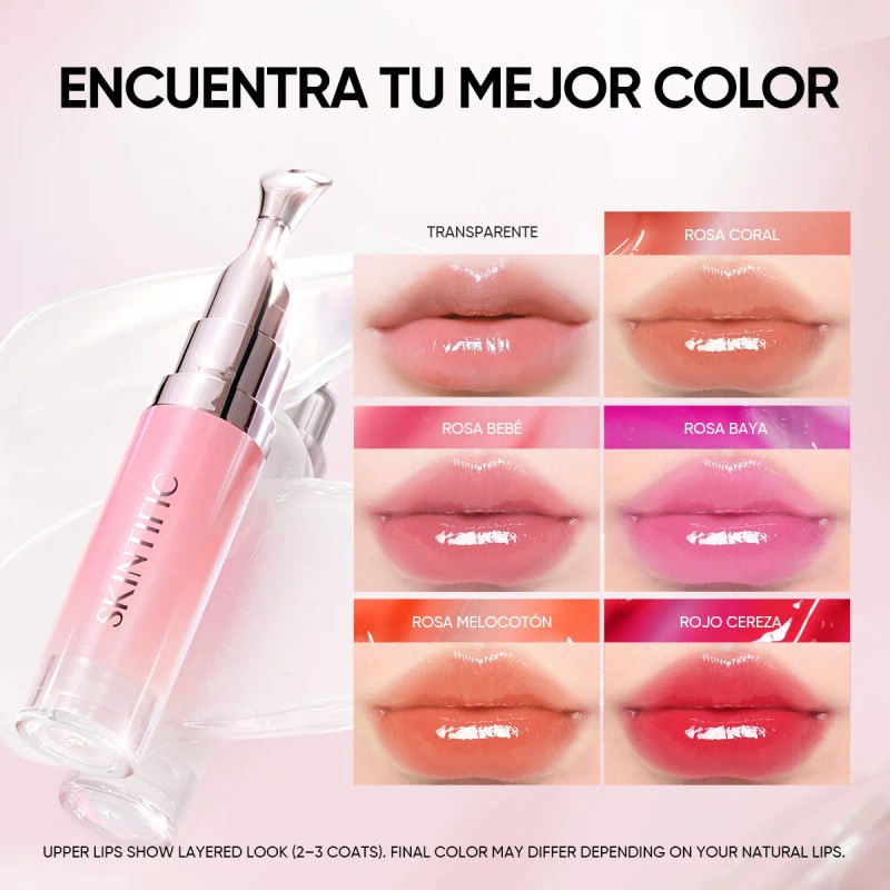 Skintific Labial Serum Hidratante Con Brillo Gloss Labios Rojo Cereza