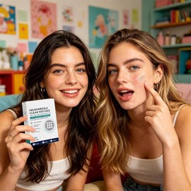 Parche hidrocoloide y microdardos 2 en 1, parches transparentes (2PCS) Pegatinas hidrocoloides 2 en 1 para manchas faciales, cuidado suave de la piel para toda la piel, hombres y mujeres
