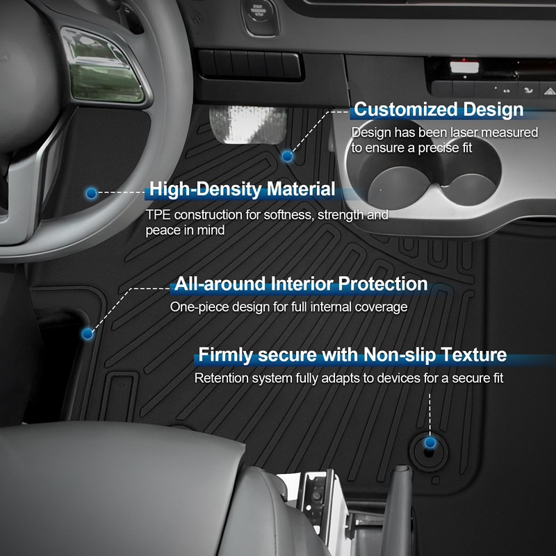 Peleus Floor Mats for Kia K4 2025 2026,TPE All Weather