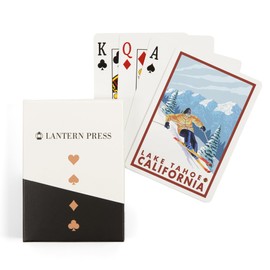Lantern Press Lake Tahoe, California, Downhill Snow Skier (52 Playing Cards, Poker Size Card Deck with Jokers)