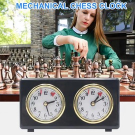 Chess Timer, Analog Chess Clock Timer, Professional Chess Clock with Large Easy to Read Dials, Professional Chess Timer, Analog for Chess Board Games International Chess