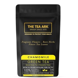 Chamomile Tea Loose Leaves (50 Gm) Pouch | Herbal Green Tea | Natural Whole Flower Buds Of Chamomile (25 Servings)