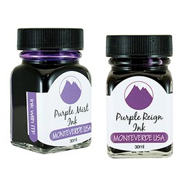 Monteverde 60ml Core Fountain Pen Ink Bottle (30ml Purple Mist Ink Bottle G309PM, 30ml Purple Reign Ink Bottle G309PR)