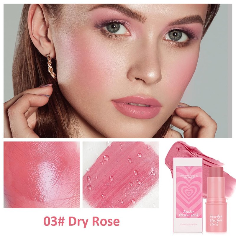 Cream Blush Stick, Creamy Texture Moisturising Face Cream Blush Natural