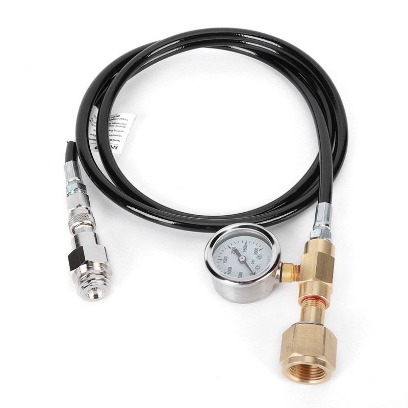 DIN477 1.5m Black Soda Hose with 3000psi pressure gauge Kit