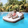 CHEFJOY Inflatable Pool Float with Canopy, 71” Tanning Lounger with