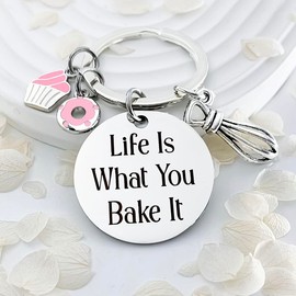 Zguhsadl Baking Gift Chef Baker Gifts Christmas Gifts For Baker Baking Lover Keychain Gift Cupcake Keychain Cooking For Pie Culinary Students Cute Baking Thanksgiving Kitchen Presents