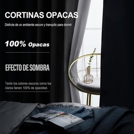 NANWEI 100% Cortinas Blackout, Cortinas Largas con Forro Negro para Estar/Recámara Ventana, Ojales en la Parte Superior, Aislamiento Térmic, Reducción Ruido, 2 Paneles (Gris, 132 x 213.3 cm)