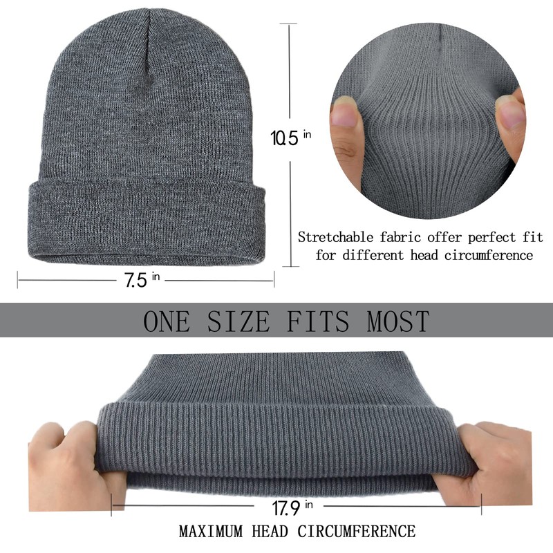 ZOORON 1&2 Pack Beanie for Men Women Slouchy Beanie Hats