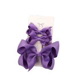Spenlly 3pcs Baby Glitter Bows Hair Clips Little Girls Toddler Infants Alligator Clip Hair Accessories (Purple)