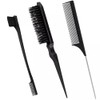 Vain 3 Pcs Plastic Bristle Hair Brush Set, Teasing Comb,