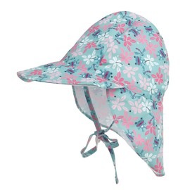 Durio Unisex Children's Peaked Cap with Neck Protection Baby Sun Hat UV SPF50+ with Ties Toddler Summer Hat, Frog