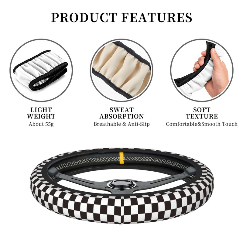 Black and White Checkered Racing Flag Checkerboard Square Grid Car