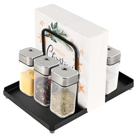 Skmkicny Metal Napkin Holder for Desktop Napkin Holder for Decorating Kitchen/Dining Table/Restaurant/Party, Black